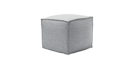 Isaac Small Square Footstool in Frost Highland Tweed