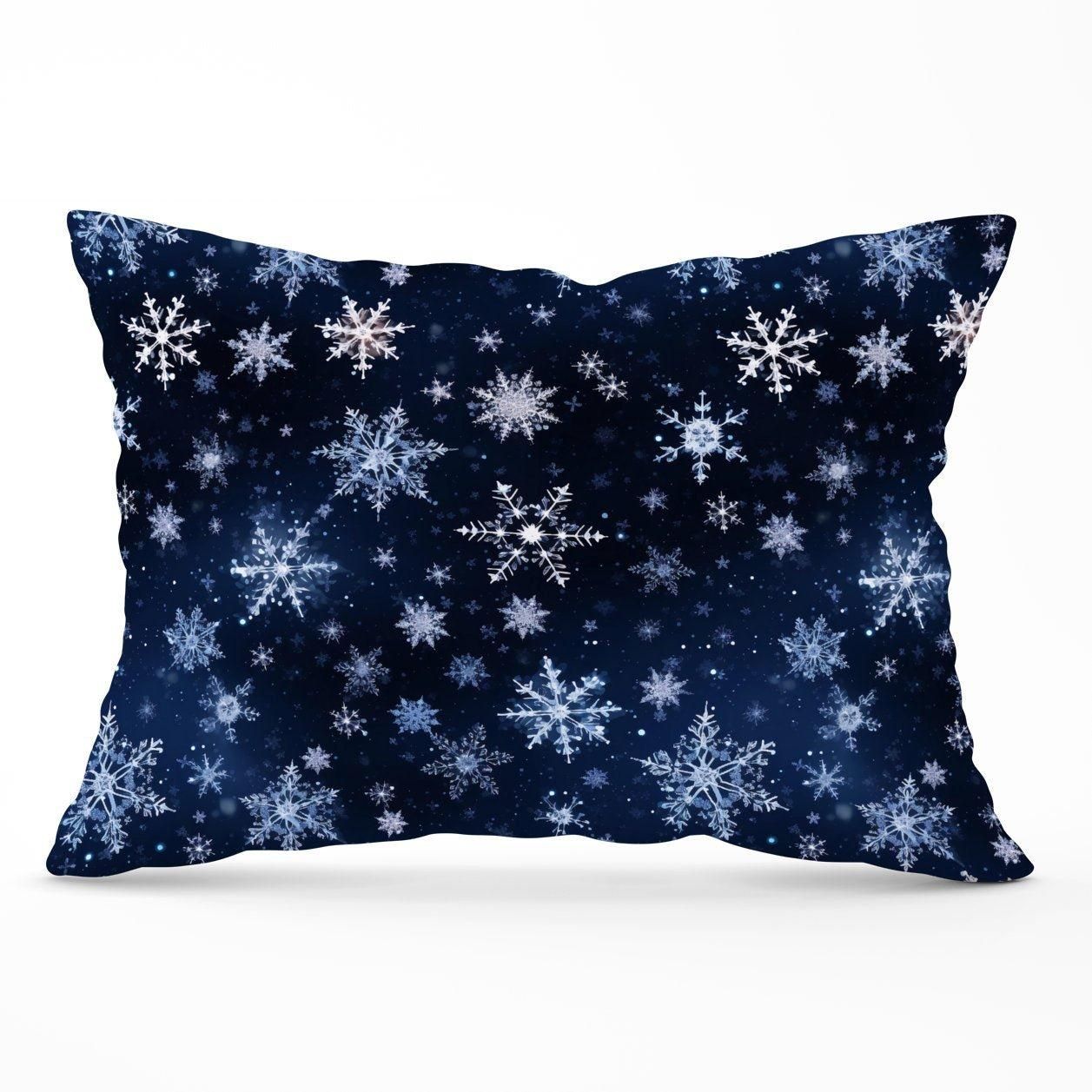 Warren Reed - Designer Dreamy & Magical Snowflake Cushions in Blue