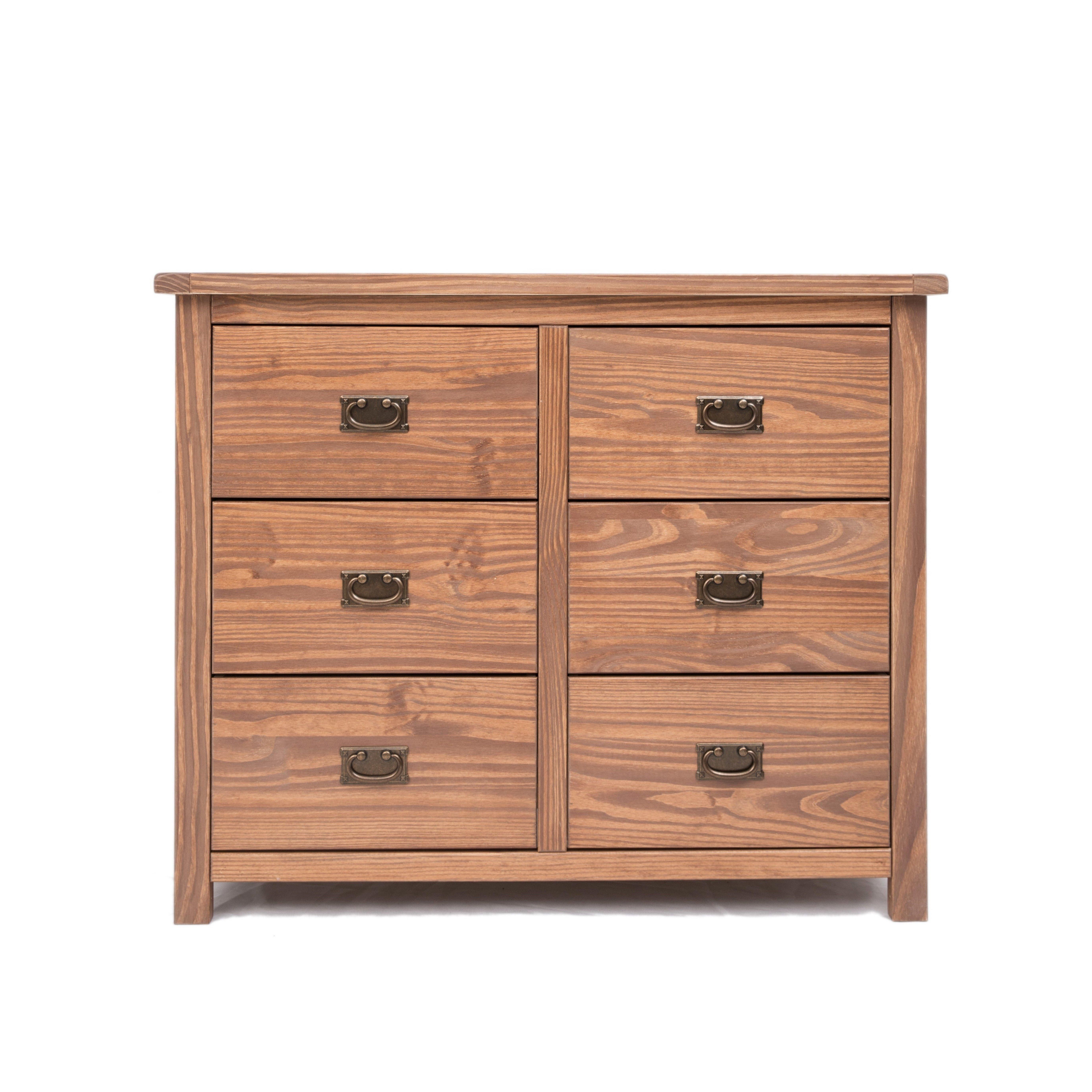 Cabinet Bits Padua 6 Drawer Chest of Drawers Bras Drop Handle in Brown