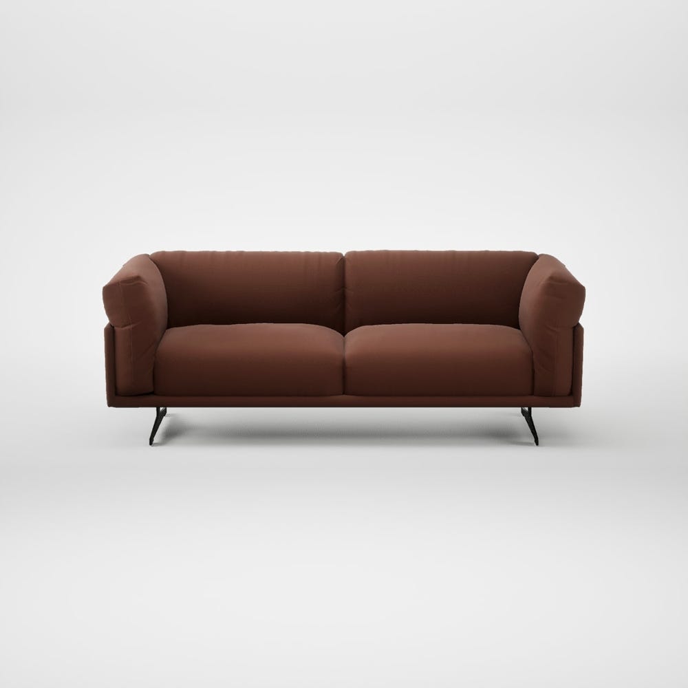 Heal's Novara 3 Seater Sofa Smart Cotton Linen Rust Black Feet 2
