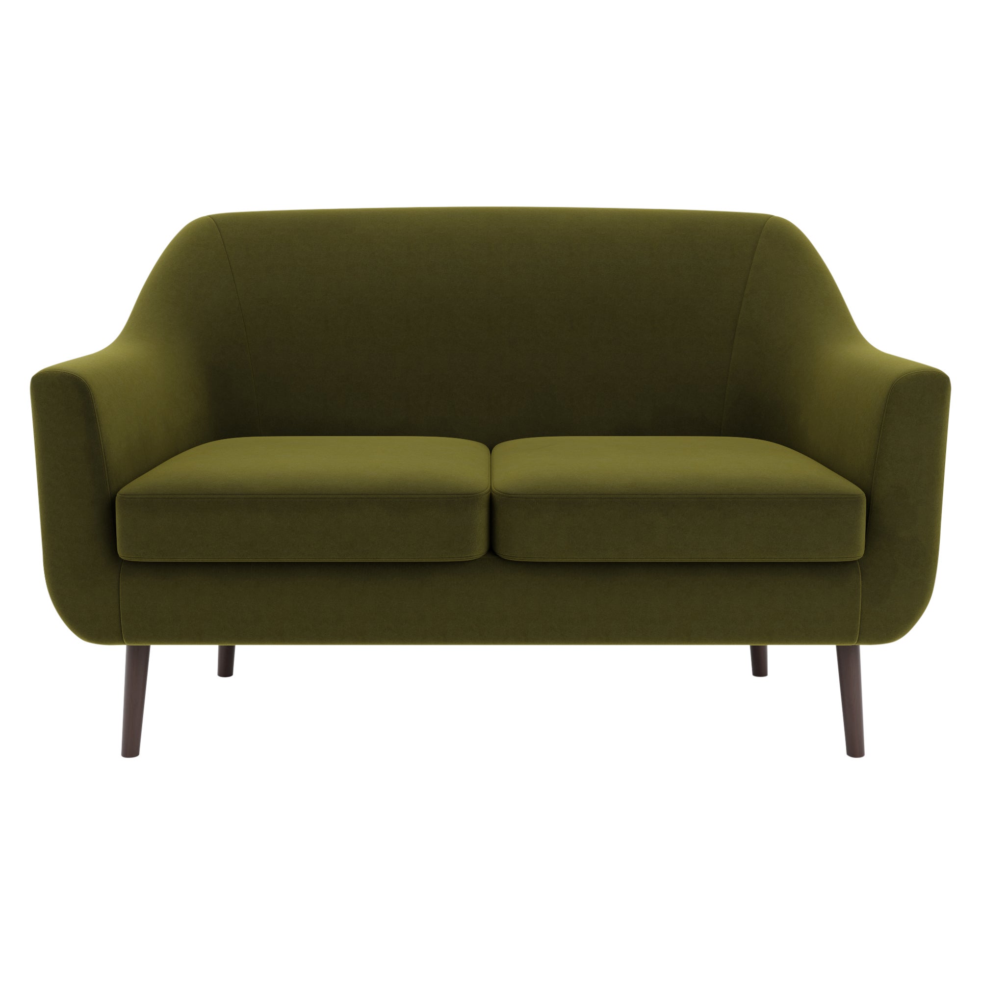 Eddie Velvet 2 Seater Compact Tub Sofa Green