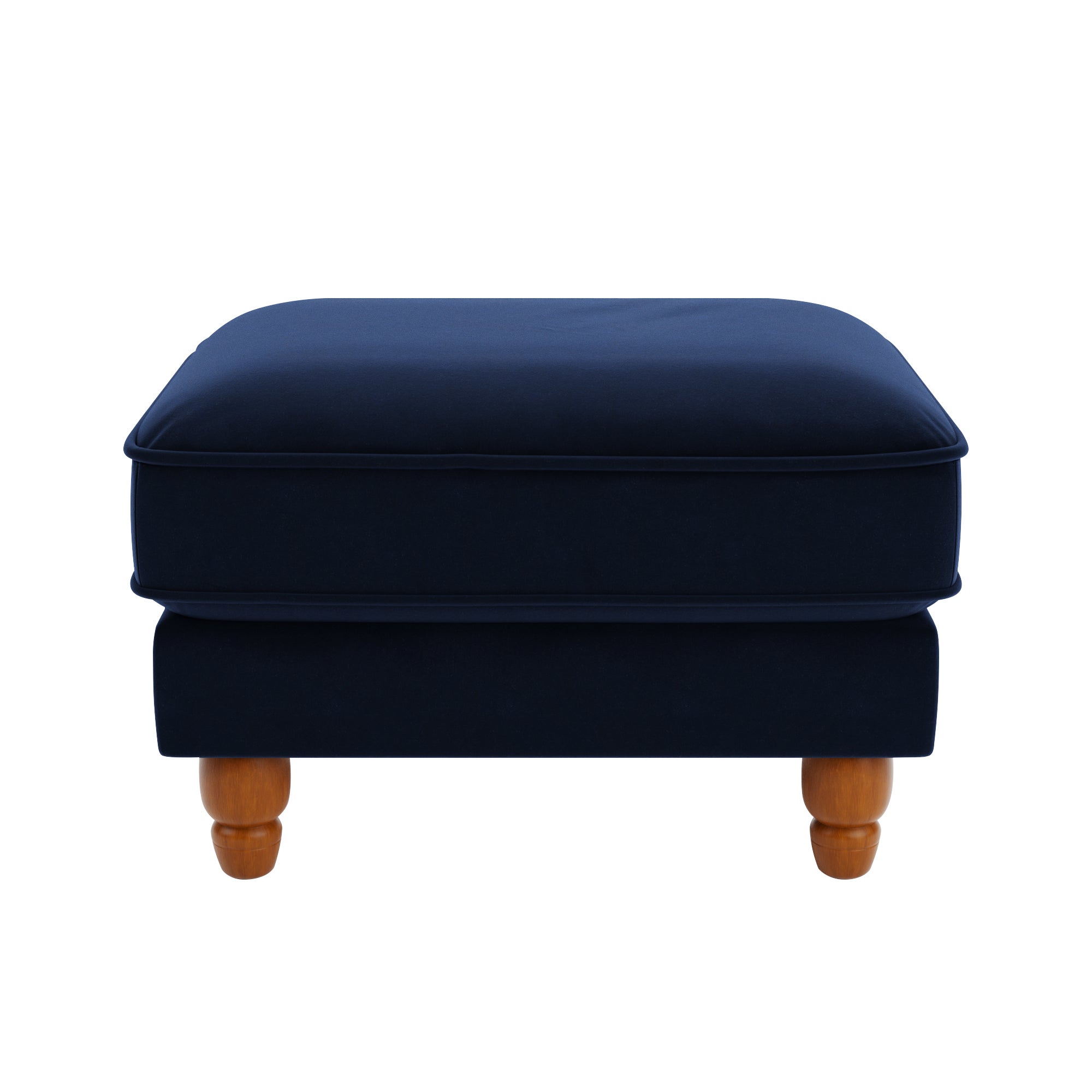 Beatrice Velvet Footstool Navy Blue