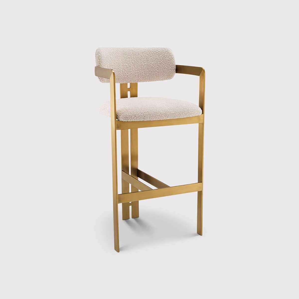 Eichholtz Donato Bar Dining Stool, Neutral Boucle | Barker & Stonehouse