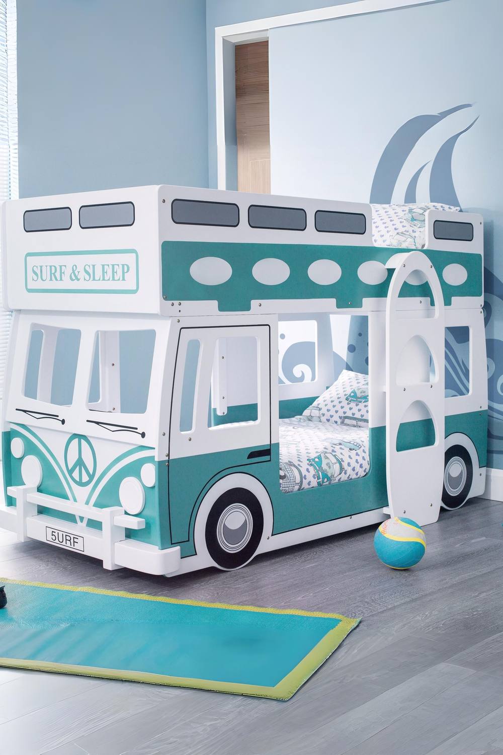 Julian Bowen Campervan Bunk Bed in Teal