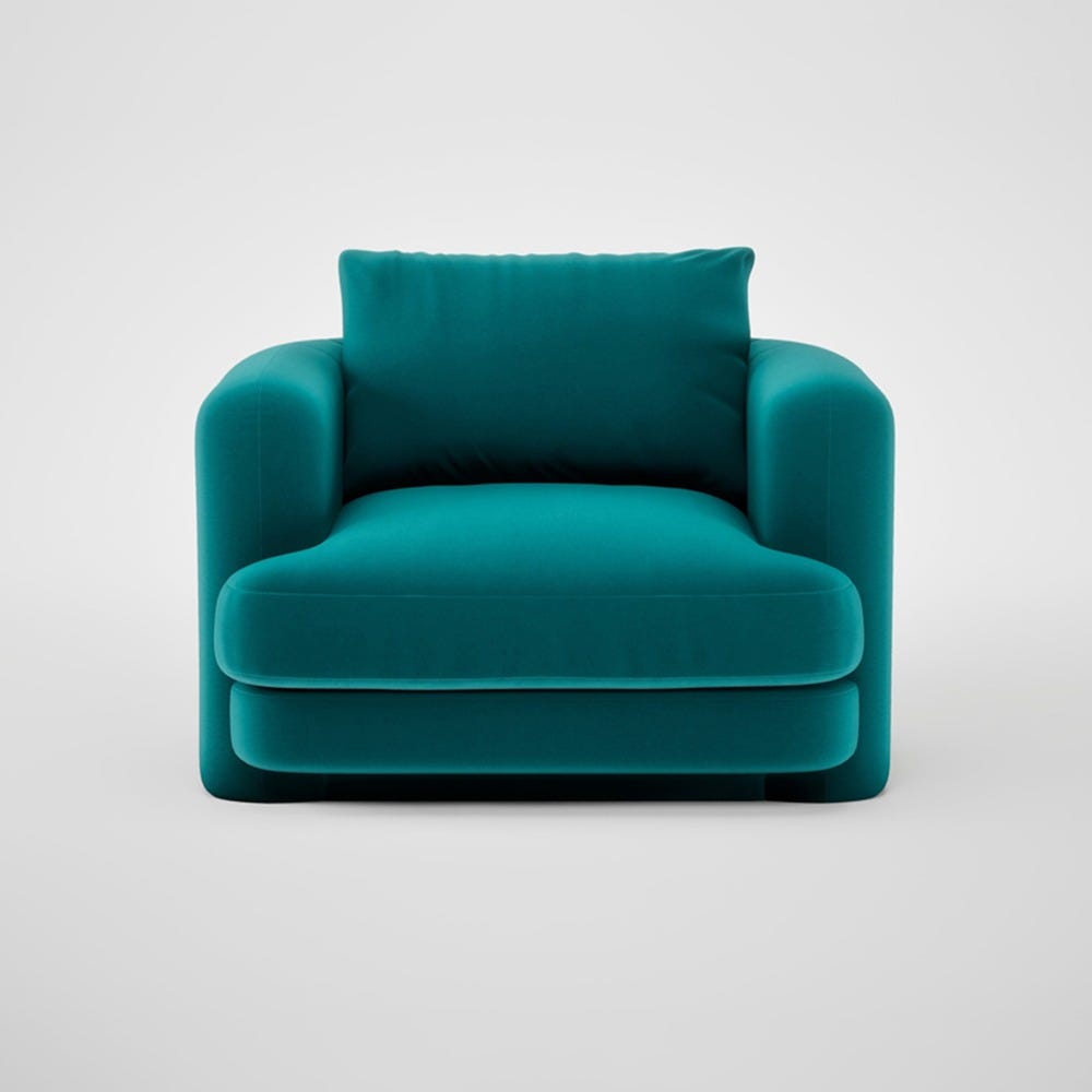 Heal's Rafi Swivel Armchair Smart Velvet Petrol