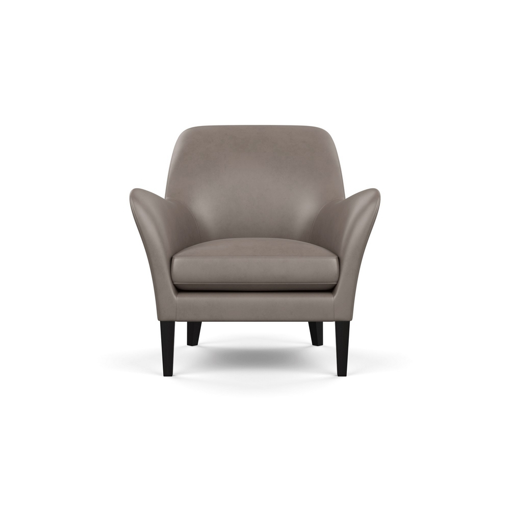 Heal's Wallis Armchair Leather Truffle Black Feet