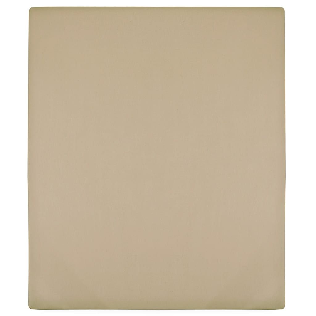 Berkfield Home Jersey Fitted Sheets 2 pcs Taupe 90x200 cm Cotton