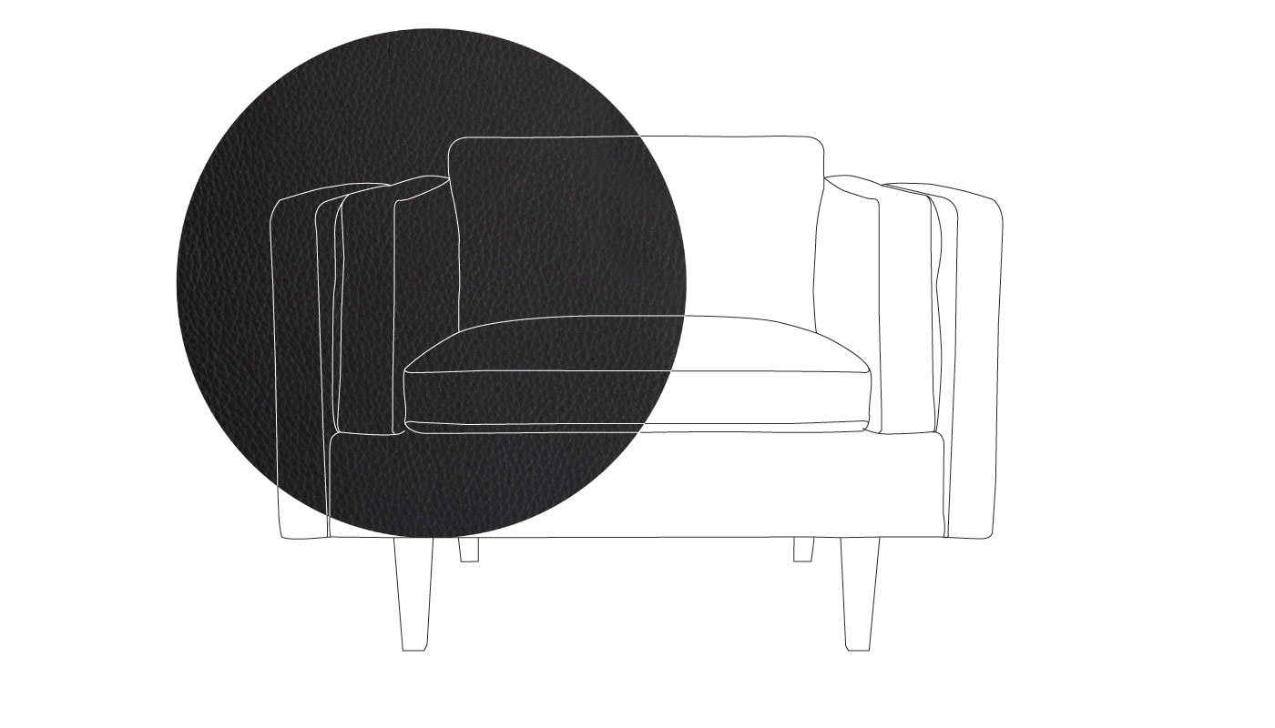 Heal's Chill Armchair Soft Leather Suede Graphite 7181 Walnut Feet