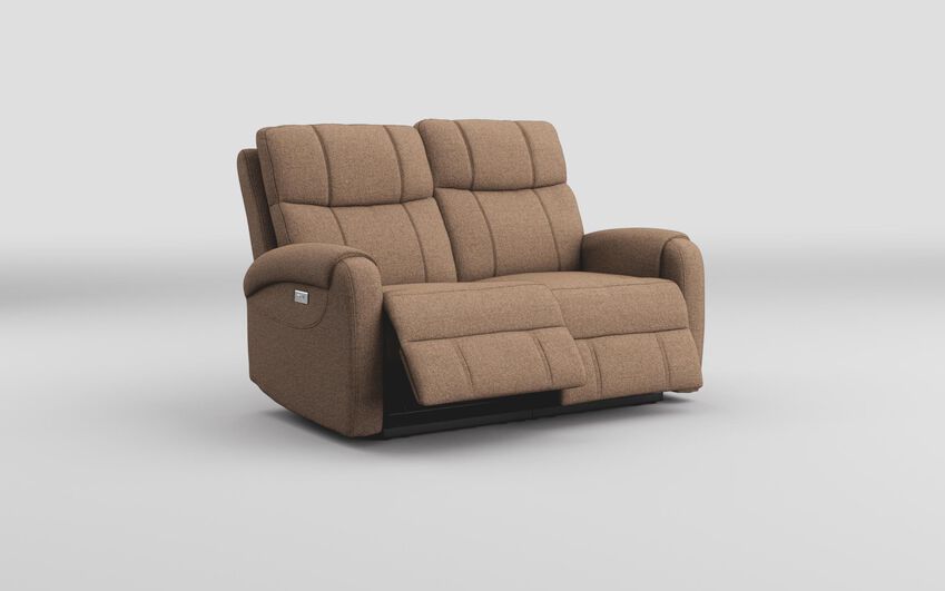 Brown Fabric Calisese 2 Seater Power Recliner Sofa