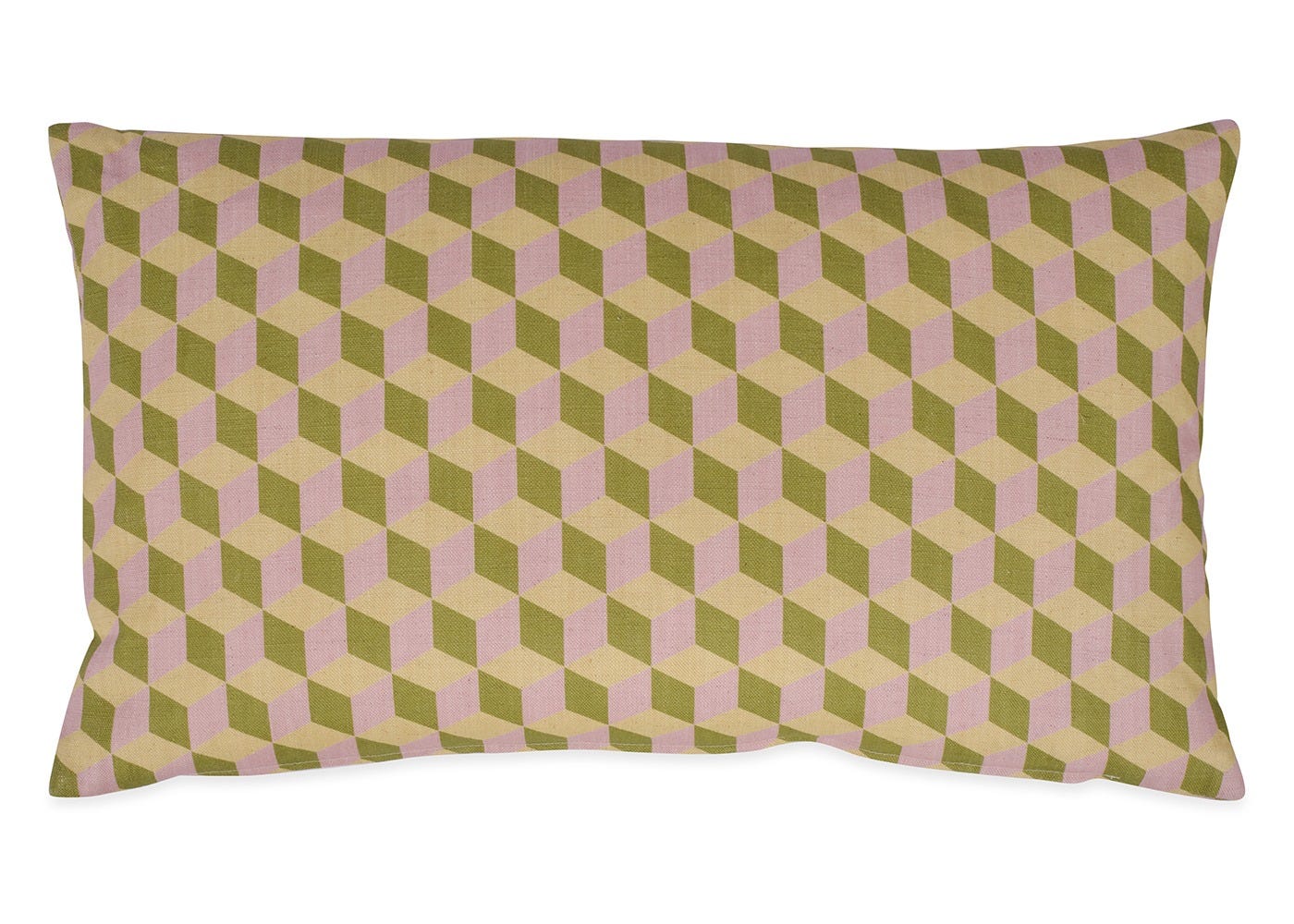 Heal's Geometric Cushion Green 32 x 55cm