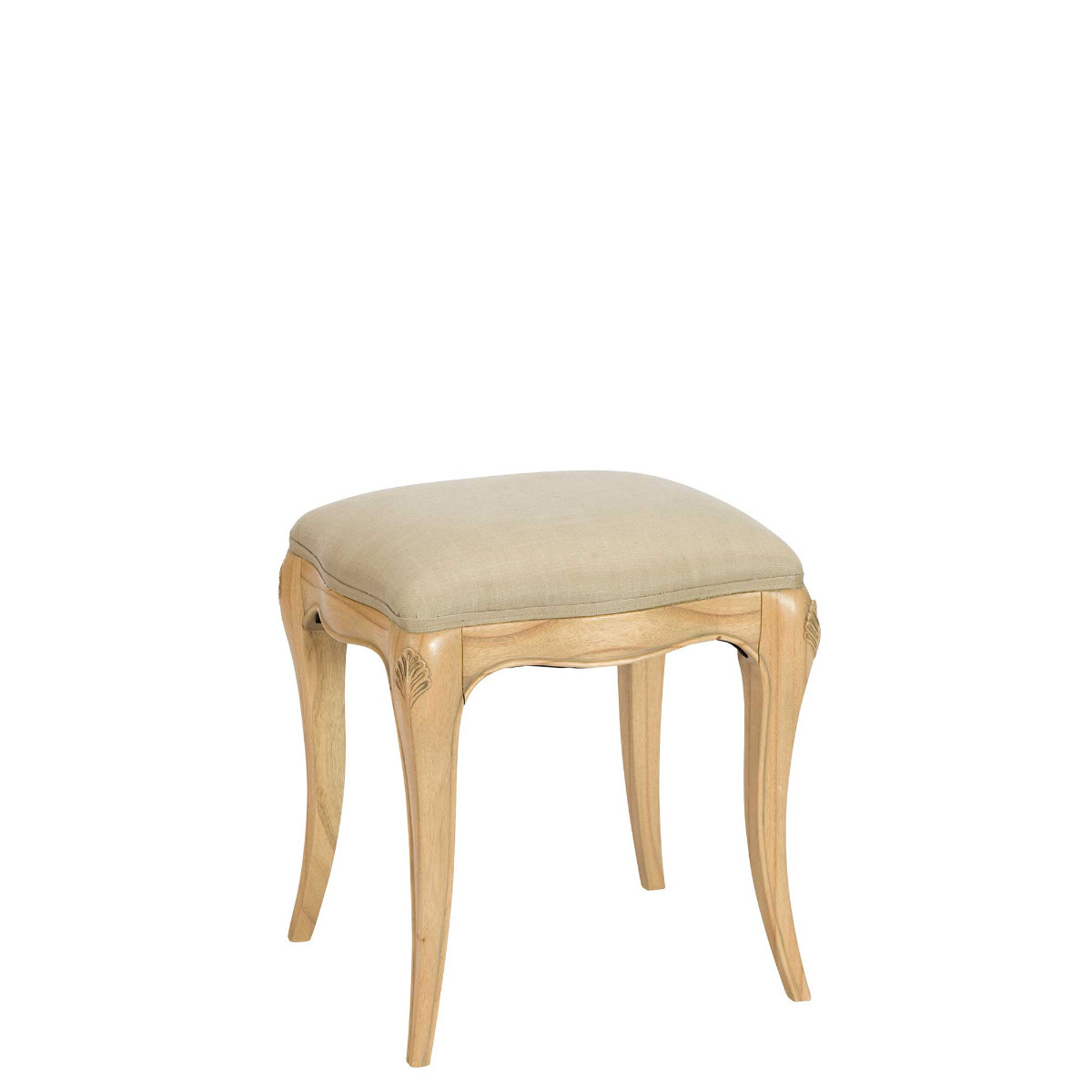 Lille Upholstered Mindi Stool, Natural Mindi