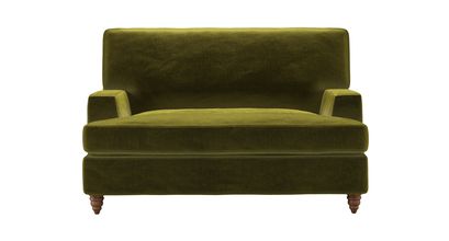 Isla Loveseat Sofabed in Olive Cotton Matt Velvet - sofa.com