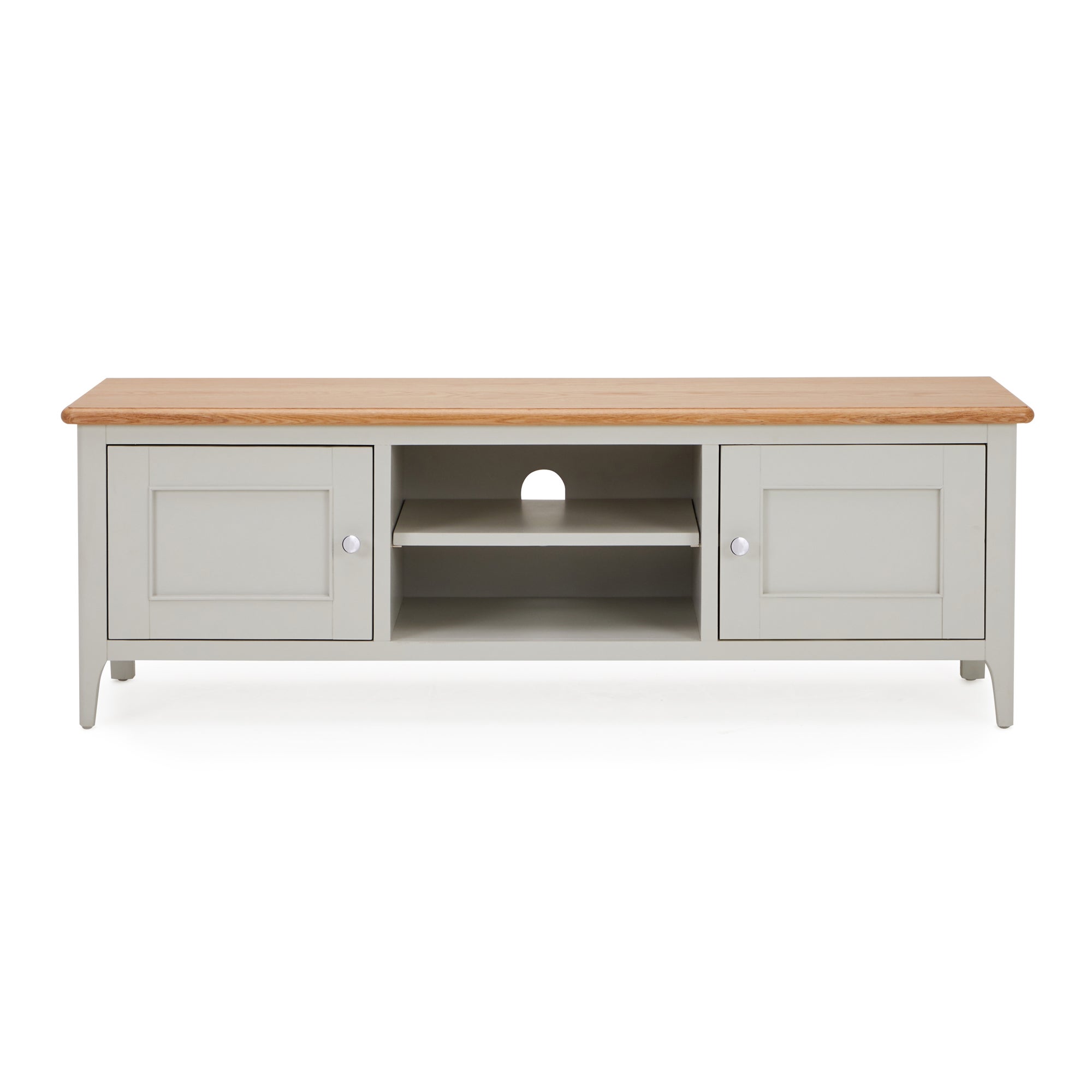 Freya Wide TV Stand Grey and Brown
