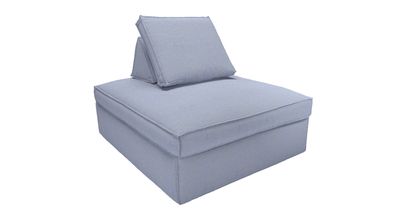 Harry Large Pouffe with bolster cushion in Uniform House Basket Weave - sofa.com