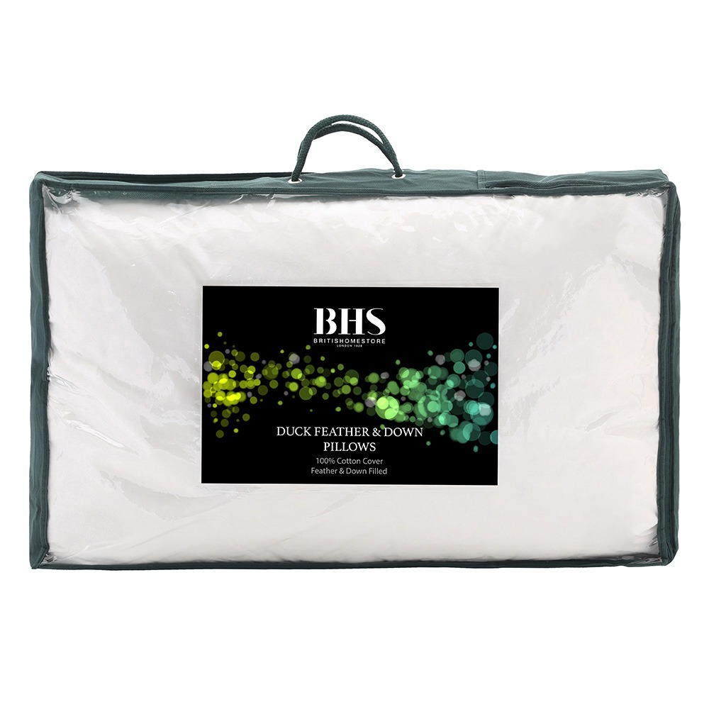 All Natural Duck Feather & Down Pillows, Pair