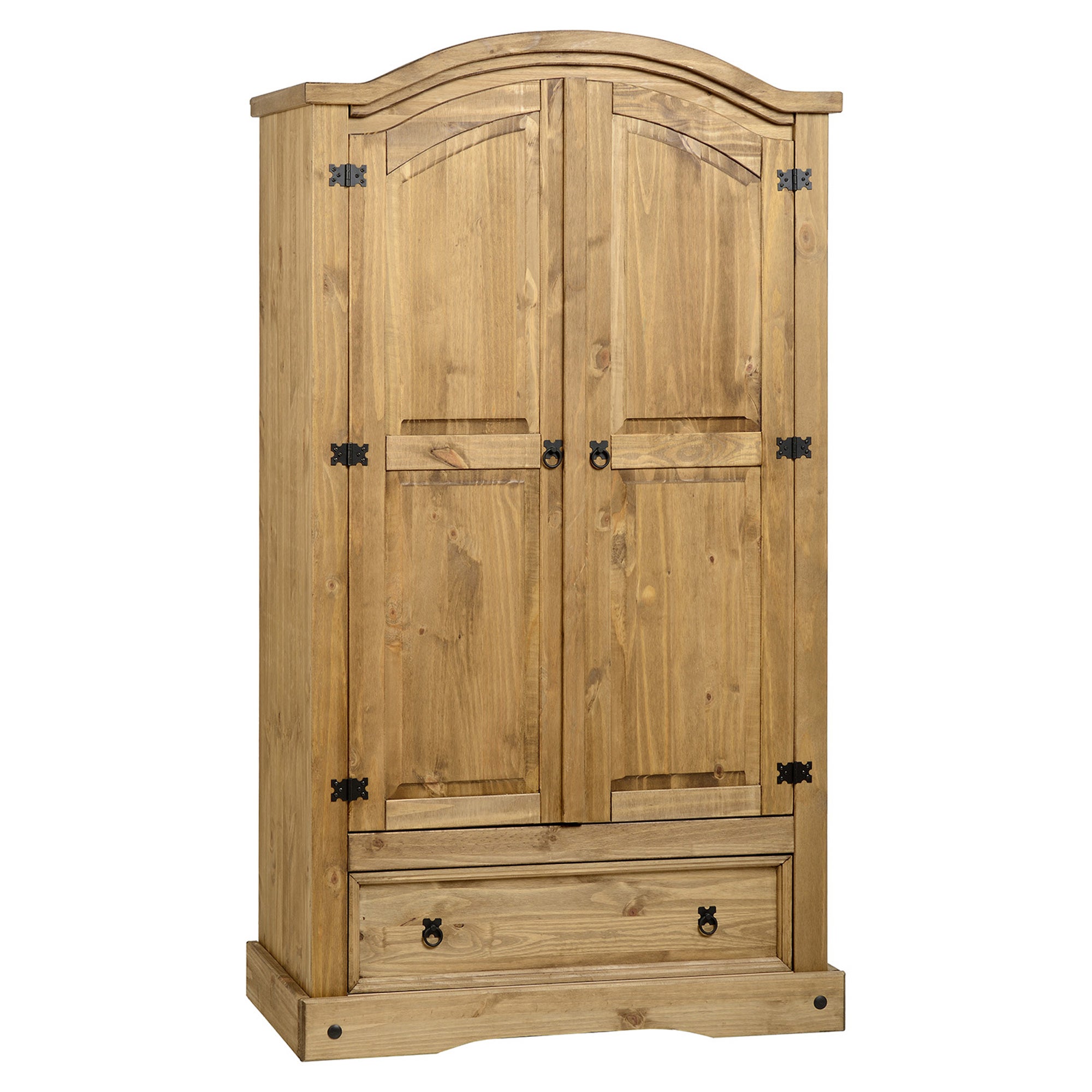 Corona Double 1 Drawer Wardrobe, Pine
