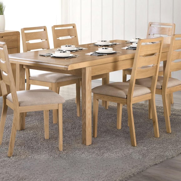 Curve 6 Seater Dining Table, Oak
