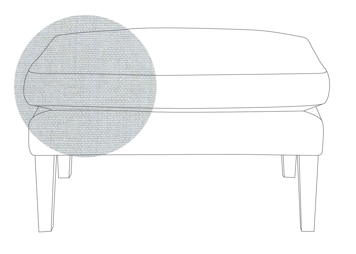 Heal's Wallis Ottoman Cotton Pewter Walnut Feet
