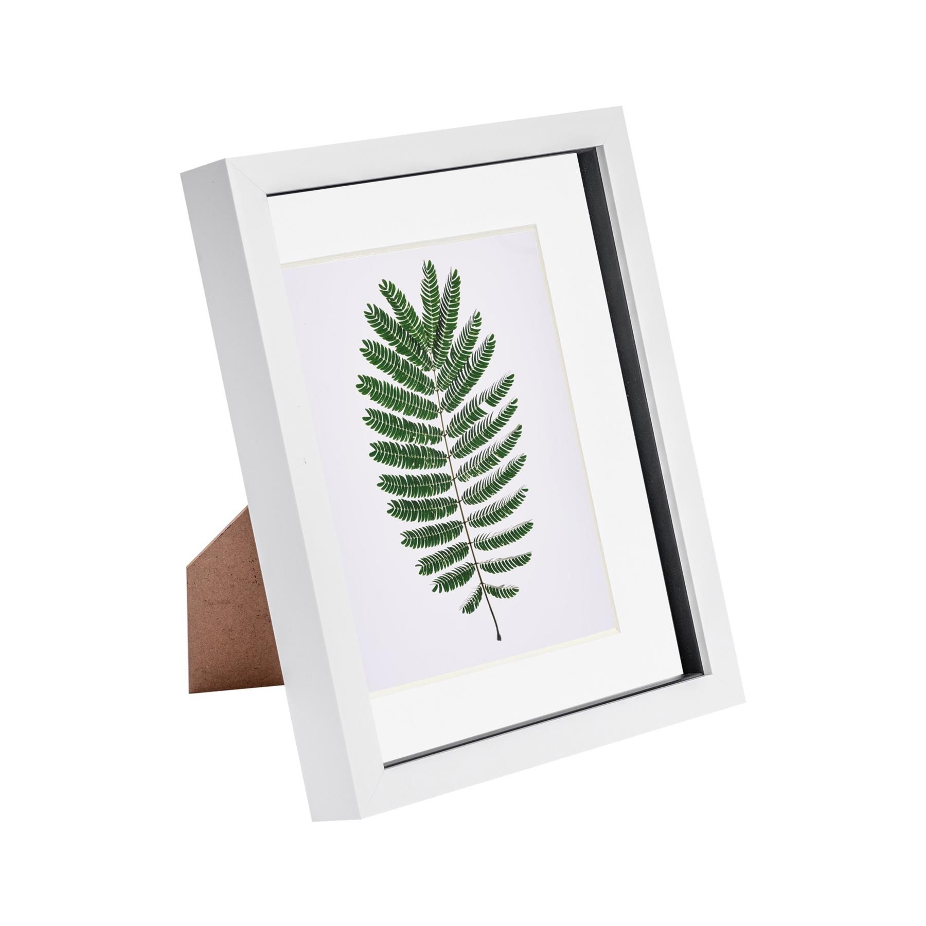 Nicola Spring 3D Box Photo Frame - 8 x 10" with 5 x 7" Mount - Ivory Mount in White