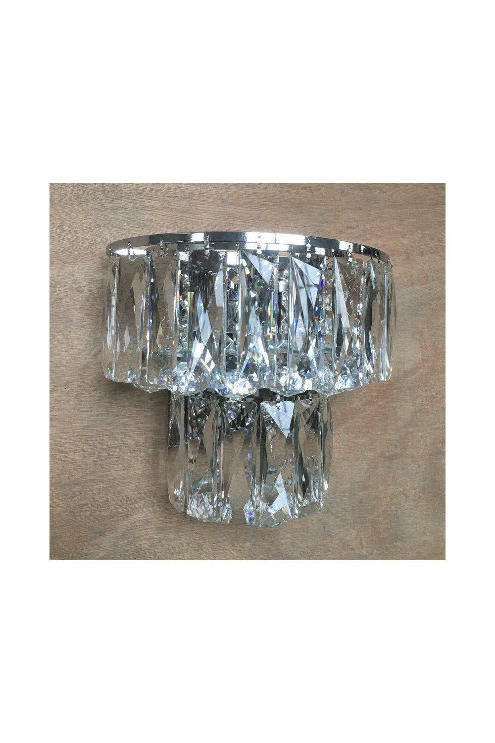 Netlighting Lilou 3 Light Wall Lamp Chrome Crystal in Grey
