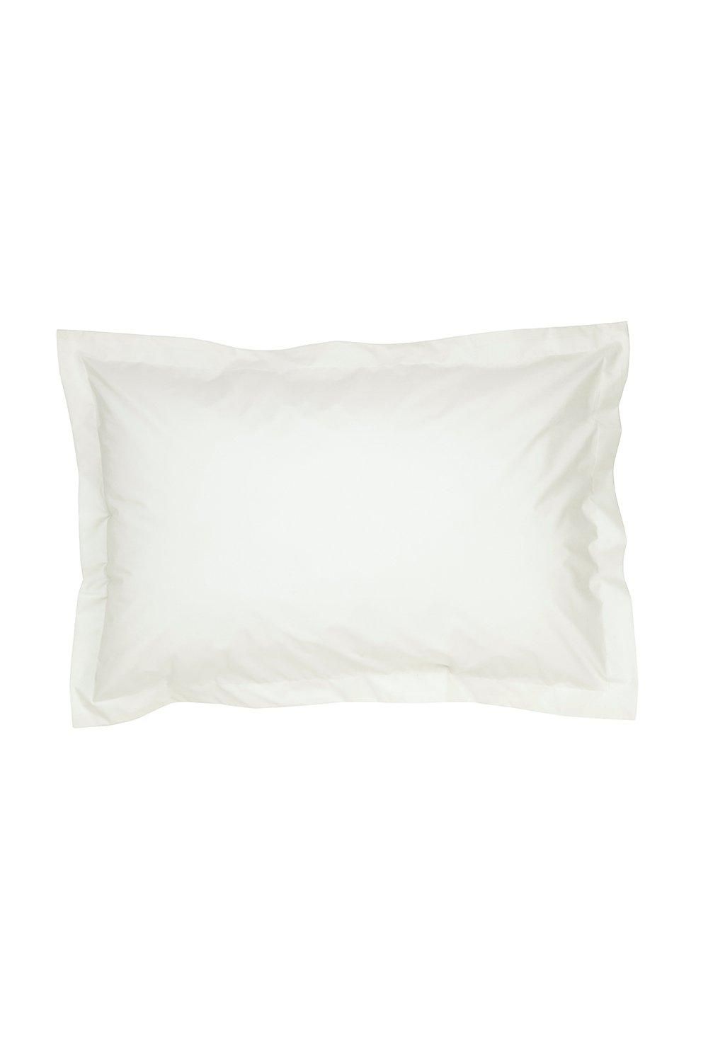 CHRISTY 400TC Luxury Cotton Sateen Plain Dye Oxford Pillowcases Pair in Ivory