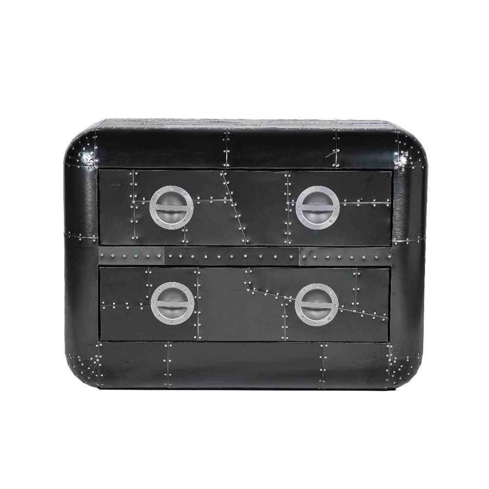 Timothy Oulton Aviator Blackhawk Medium Chest, Black Spitfire