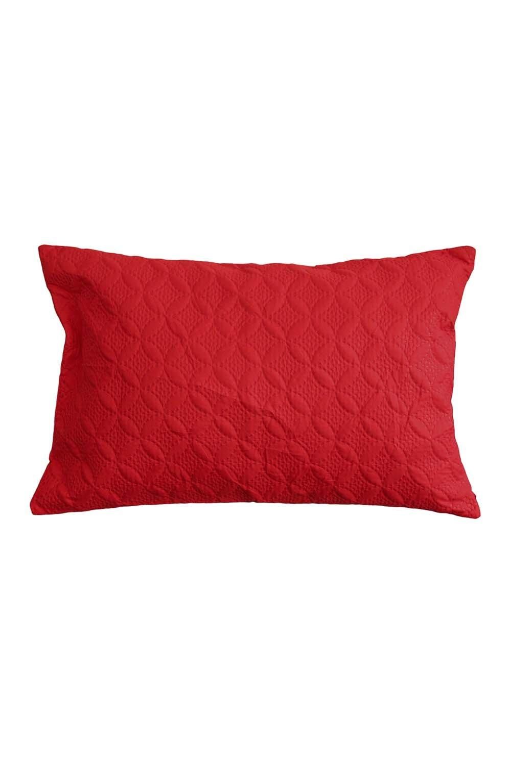Homescapes Ultrasonic Quilted Embossed Cushion Cover in Red