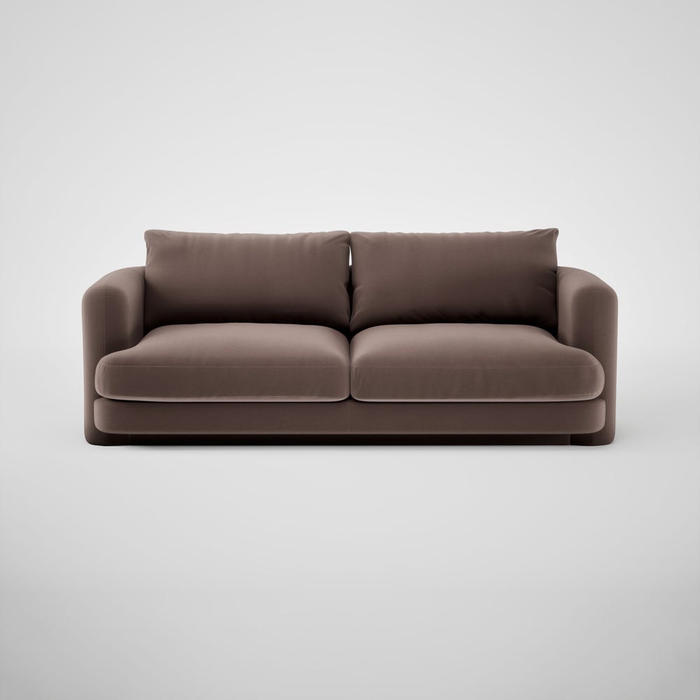 Heal's Rafi 3 Seater Sofa Smart Velvet Mouse 2