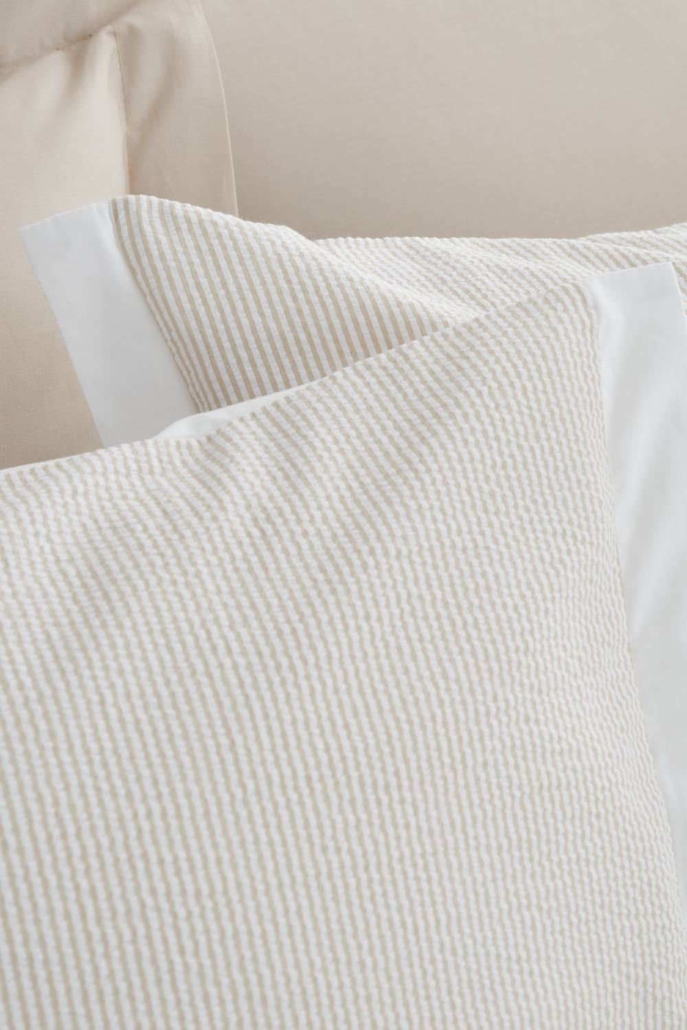 Bianca 'Seersucker Woven Stripe' 180 Thread Count Cotton Duvet Cover Set in Natural 3