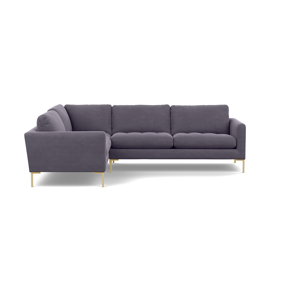 Heal's Eton Left Hand Facing Corner Sofa Linen Shadow Brass Feet