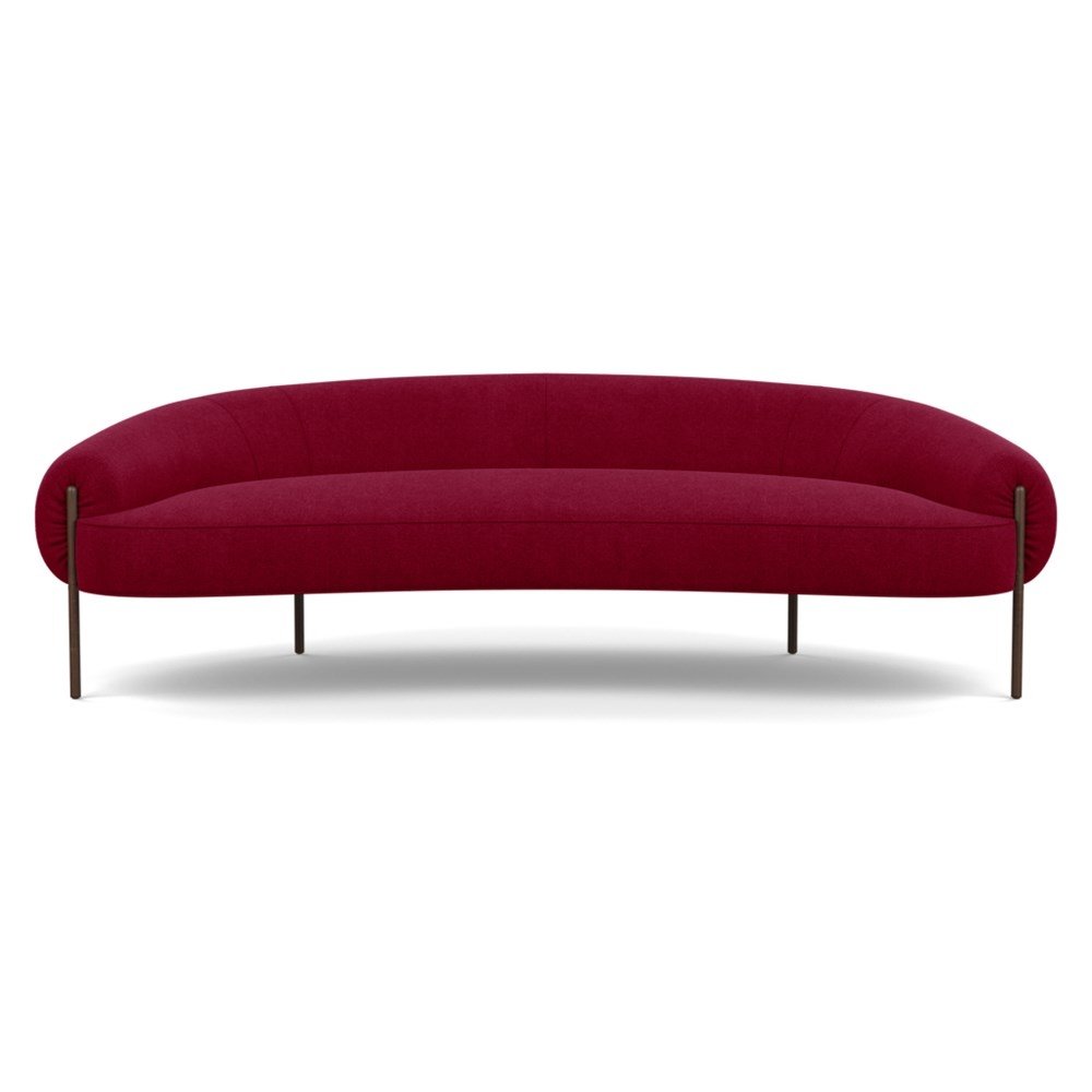 Heal's Isola 3 Seater Sofa St Moritz Wool Red Bronze Feet
