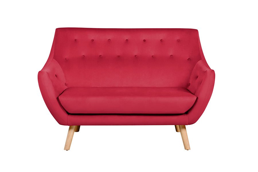 Poet Sofa, Luxor Cranberry Single Tone