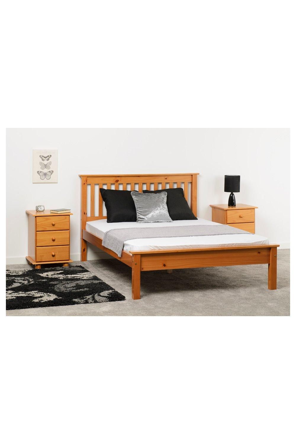 Seconique Monaco 4'6" Double Bed Low Foot End in Light Oak