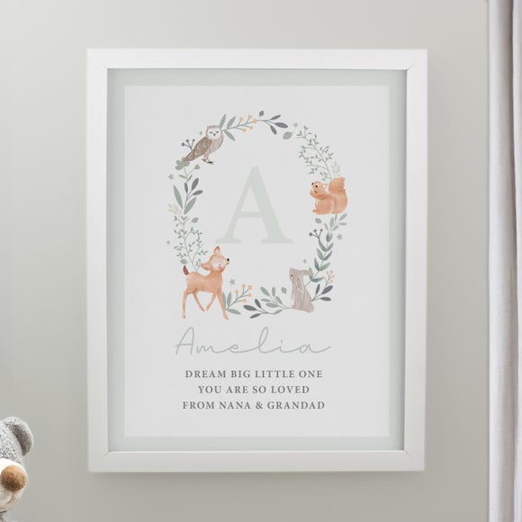 Personalised Woodland Initial Poster Frame