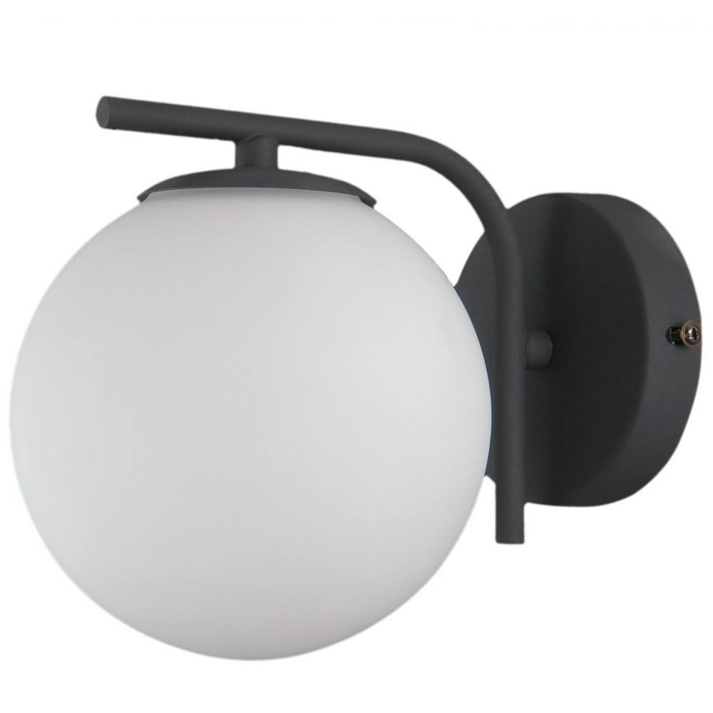 Netlighting Modern Wall Lamp Black 1 Light with White Shade G9