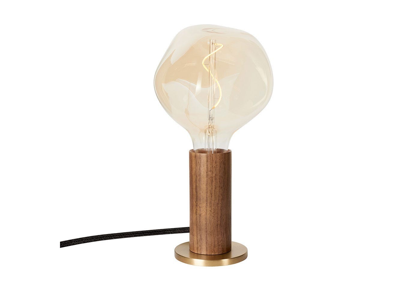 Tala Knuckle Table Lamp Walnut with Voronoi I Bulb