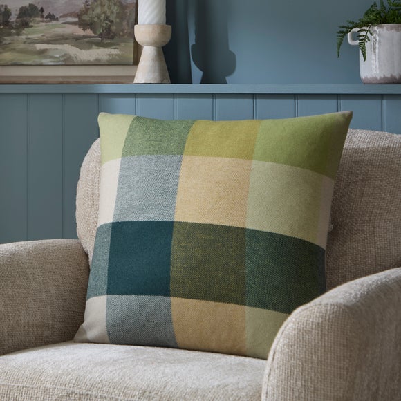 Deddington Check Wool Square Cushion