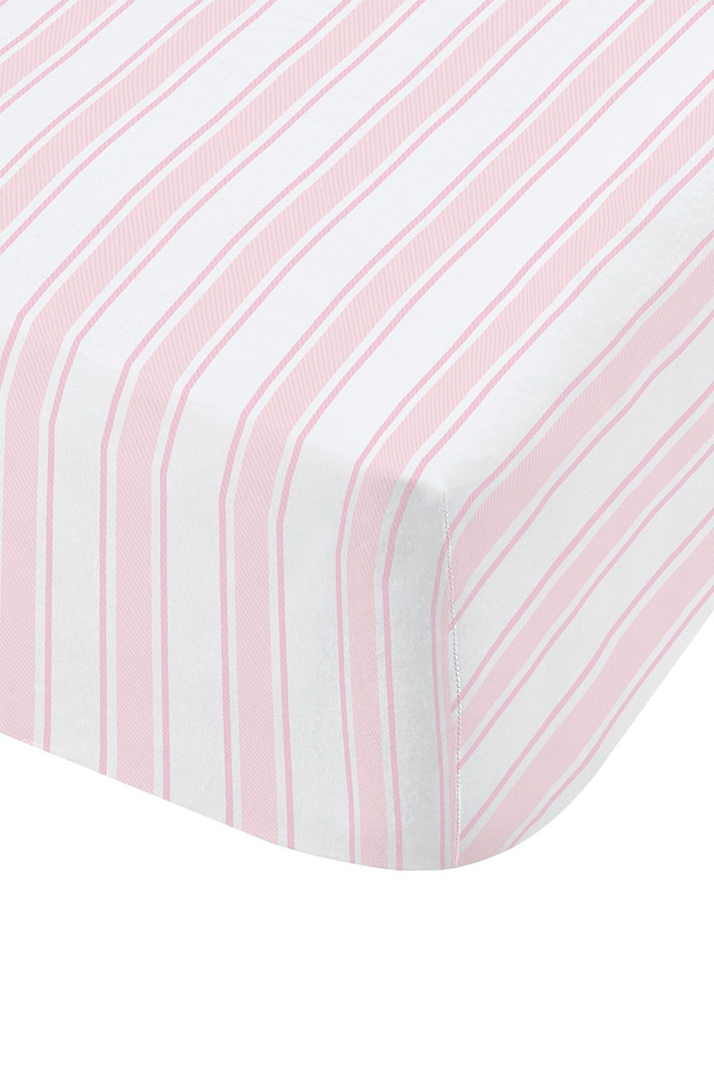 Bianca 'Check & Stripe' Cotton Fitted Sheet in Pink