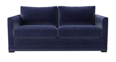 Aissa 2.5 Seat Sofa Bed in Prussian Blue Cotton Matt Velvet - sofa.com
