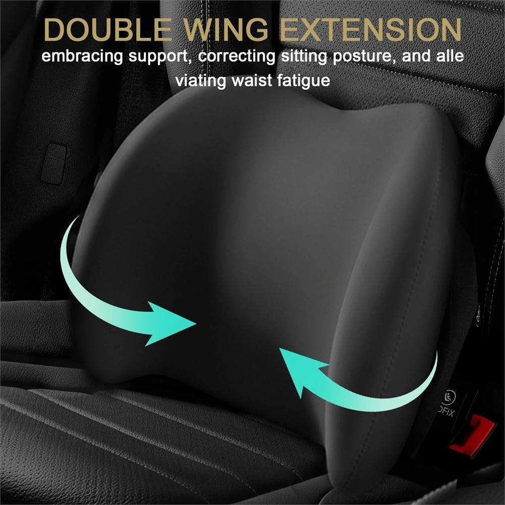 Nordara Lumbar Back Support Cushion Car Seat in Black