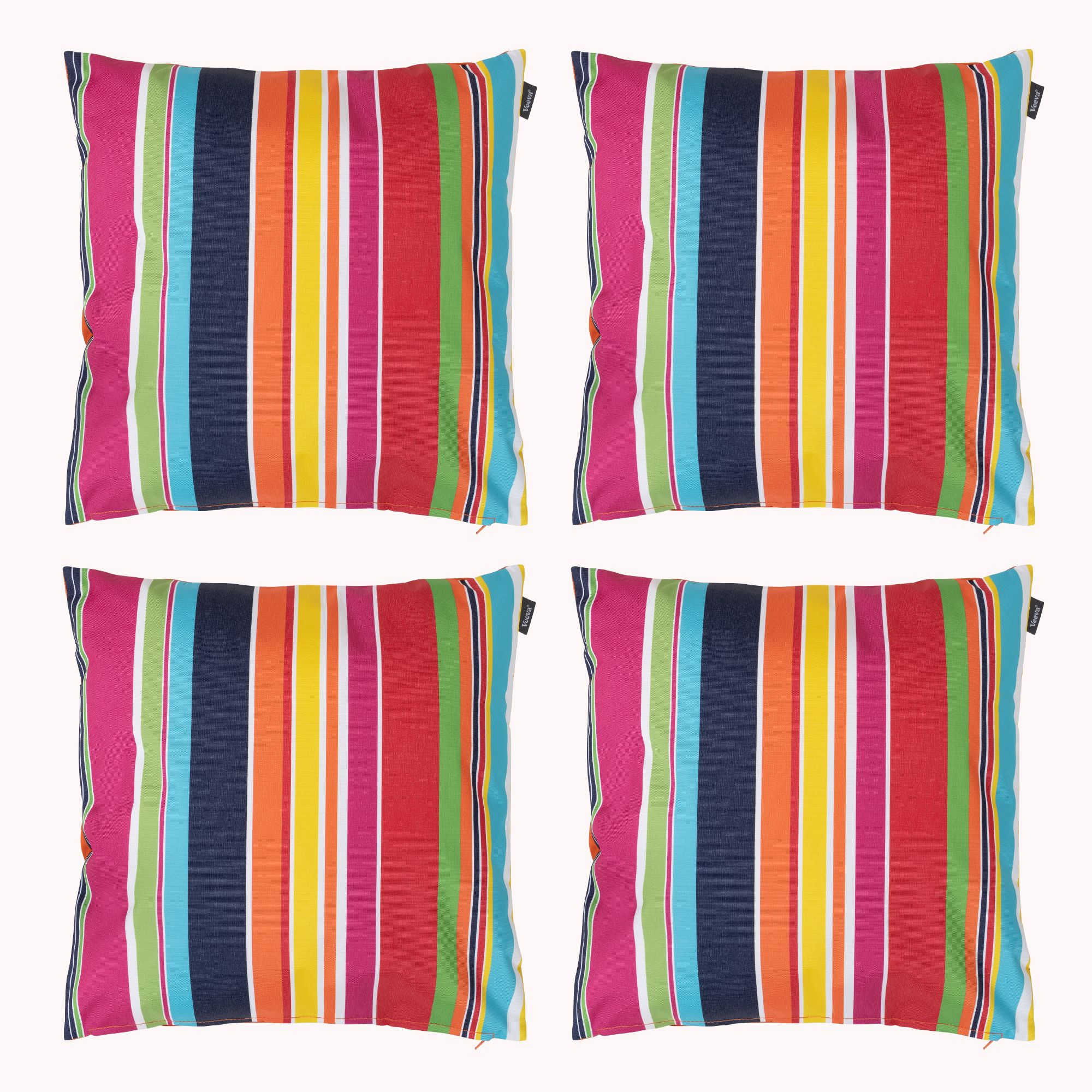 icon Indoor & Outdoor Striped Waterproof Cushion, Indoor & Outdoor, Multi (4-Pack)