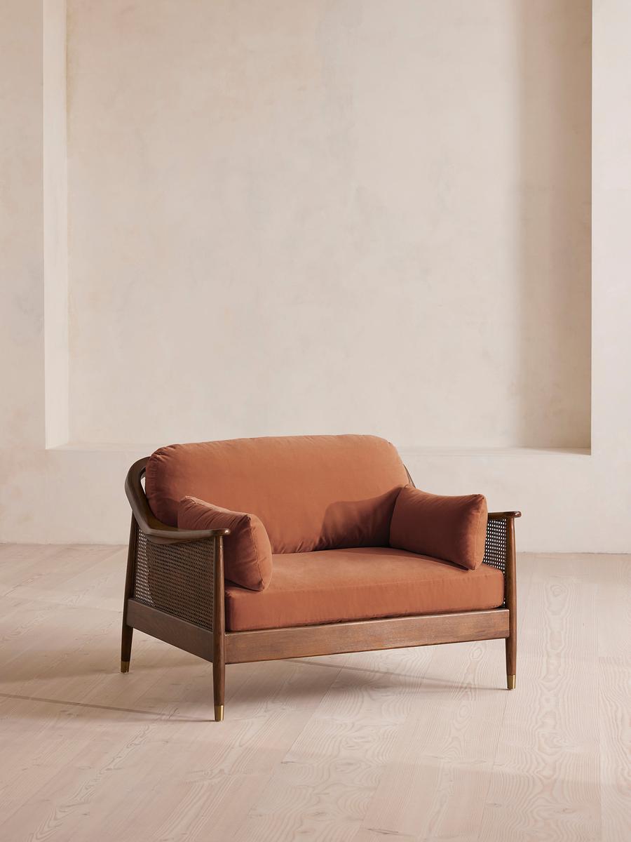 Atlanta Loveseat, Velvet, Antique Rose