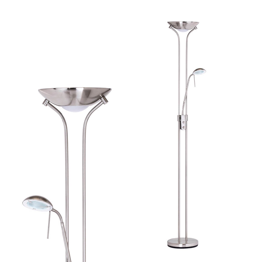 Mother and Child Floor Lamp, Satin Nickel