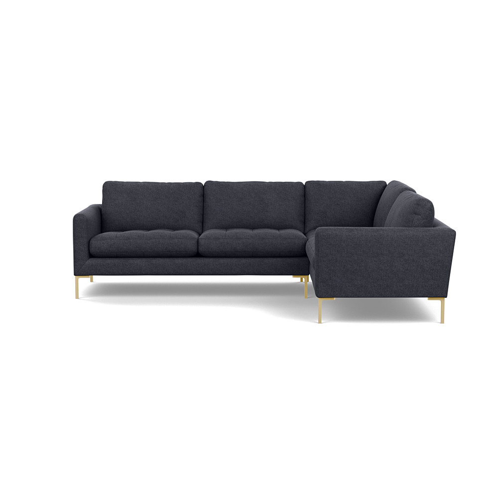 Heal's Eton Right Hand Facing Corner Sofa Texture Soot Brass Feet