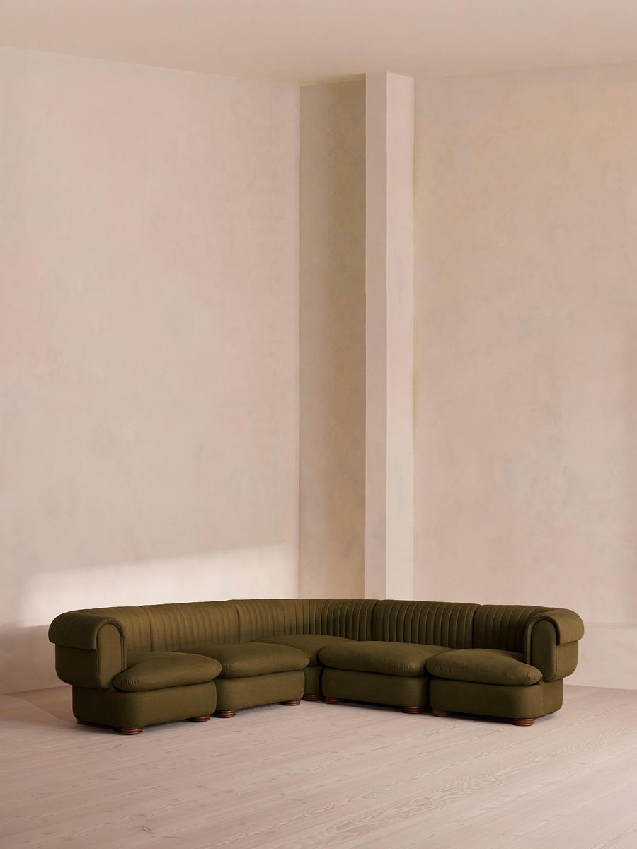 Rava Modular Sofa, Corner Sofa, Linen, Olive