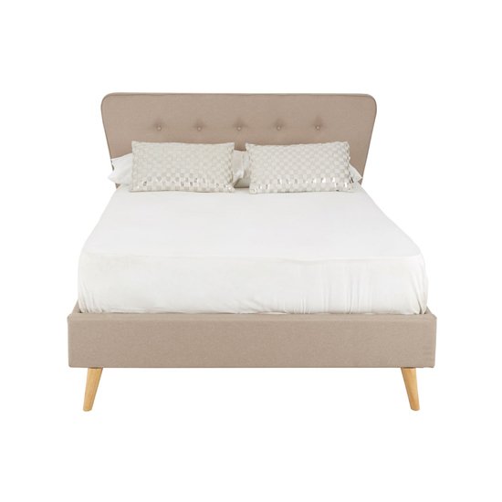 Parumleo Wooden Double Bed In Beige