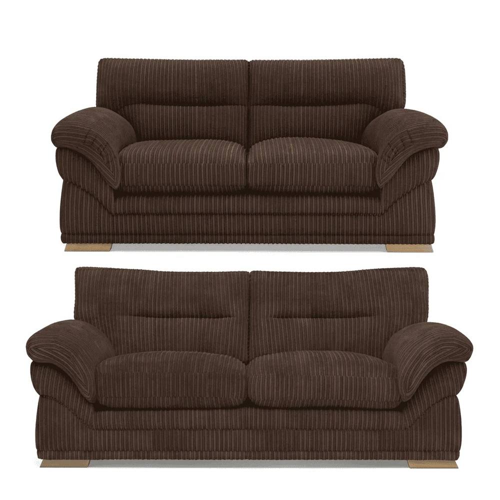Bliss Furniture Amalfi 3+2 Seater Claude Sofa Modern Plush Fabric in Brown