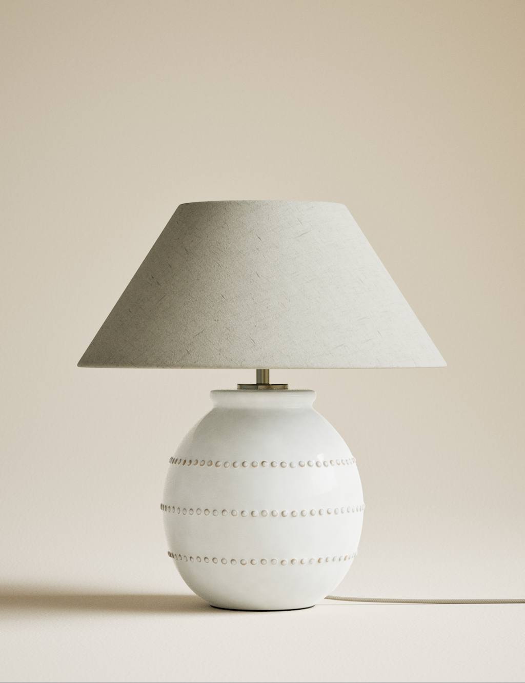 M&S Ceramic Bobble Table Lamp Cream