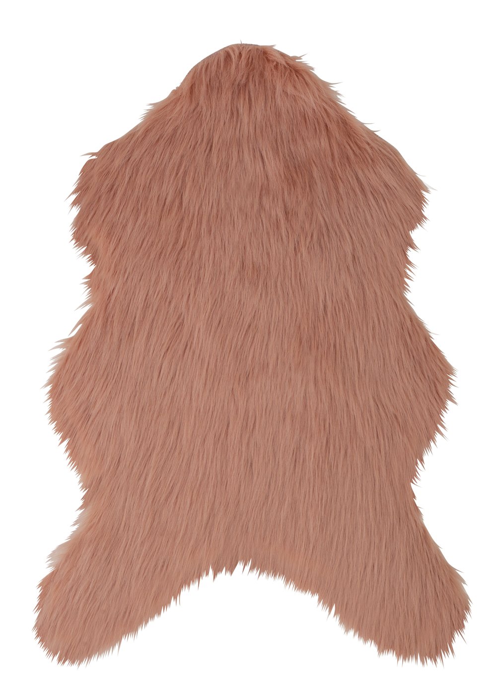 Argos Home Faux Sheepskin Shaggy Woven Rug - 60x90cm - Blush