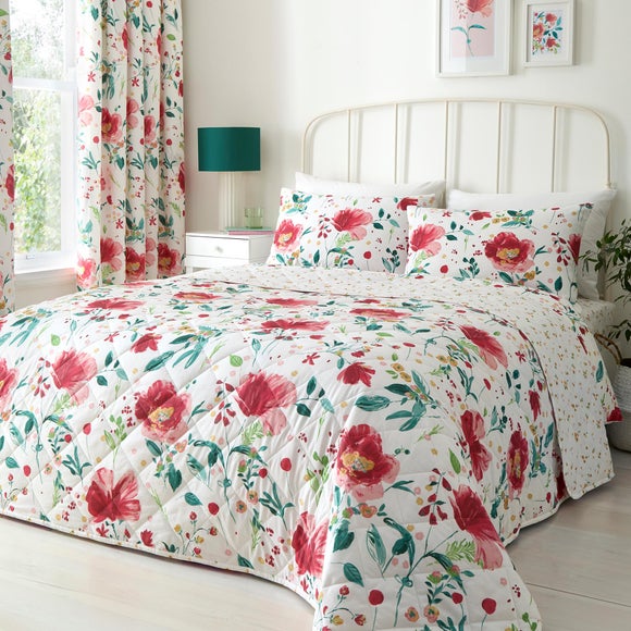 Dreams n Drapes Abstract Poppy Bedspread